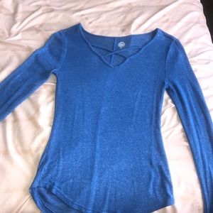 A vibrant blue shirt , perfect for winter!!!